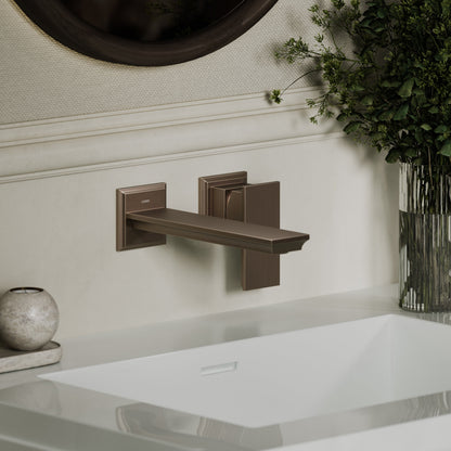 Baroque Brushed Bronze Wall Mounted Basin Mixer Tap V2