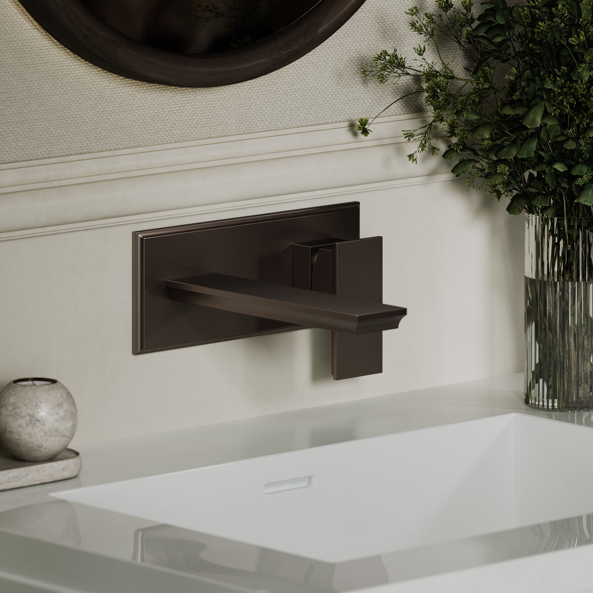 Baroque Deep Bronze Wall Mounted Basin Mixer Tap