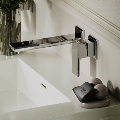 Baroque Chrome Wall Mounted Basin Mixer Tap V2