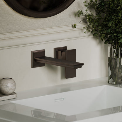 Baroque Deep Bronze Wall Mounted Basin Mixer Tap V2