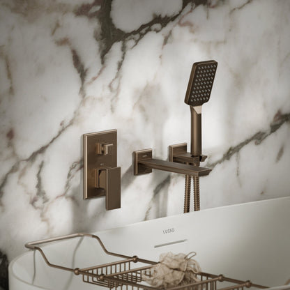 Baroque Brushed Bronze Wall Mounted Bath Shower Mixer Tap