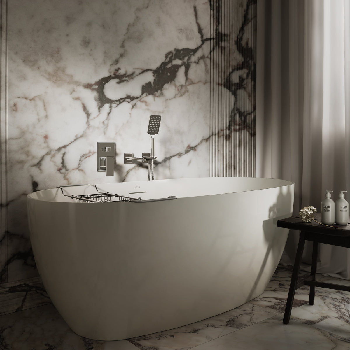 Baroque Chrome Wall Mounted Bath Shower Mixer Tap