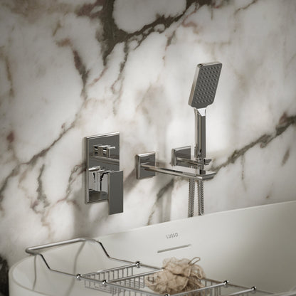 Baroque Chrome Wall Mounted Bath Shower Mixer Tap