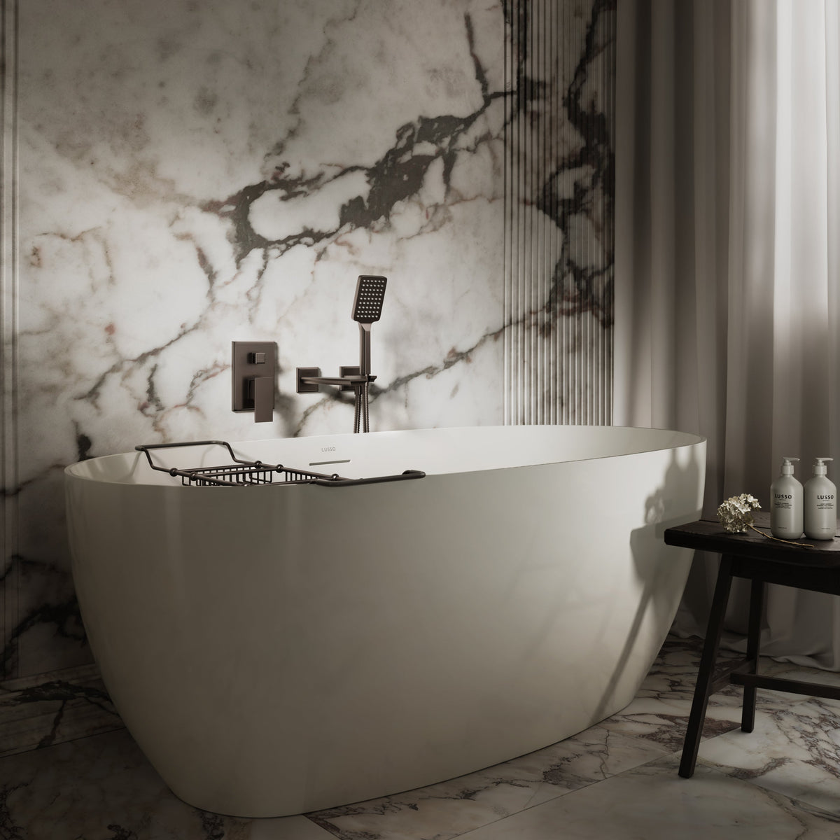 Baroque Deep Bronze Wall Mounted Bath Shower Mixer Tap