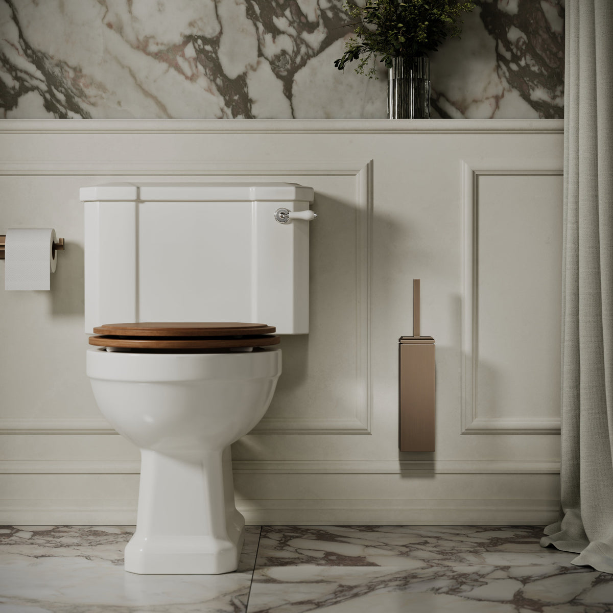 Baroque Brushed Bronze Wall Mounted Toilet Brush
