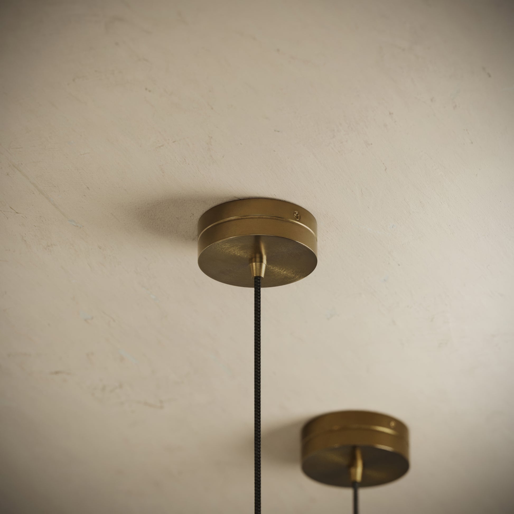 Luminosa Alabaster LED Pendant Light Burnished Brass 400mm