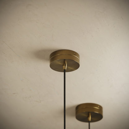 Luminosa Alabaster LED Pendant Light Burnished Brass 400mm