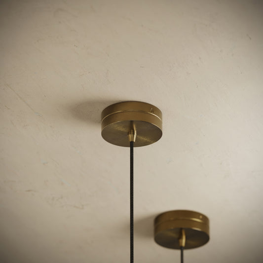 Luminosa Alabaster LED Pendant Light Burnished Brass 400mm