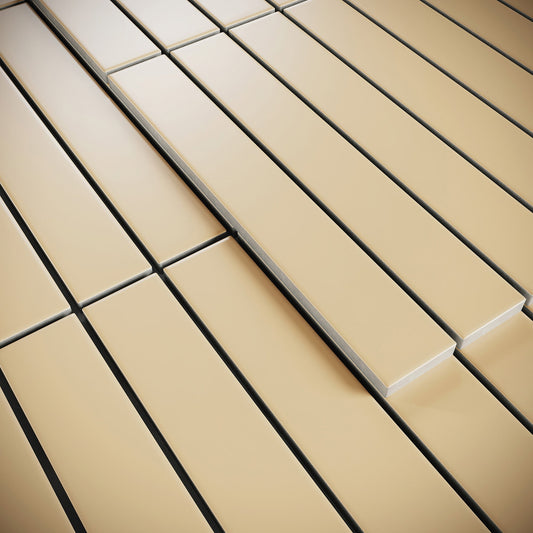 Baton Mosaic Natural Sand Matte Porcelain Mosaic Tile Sample