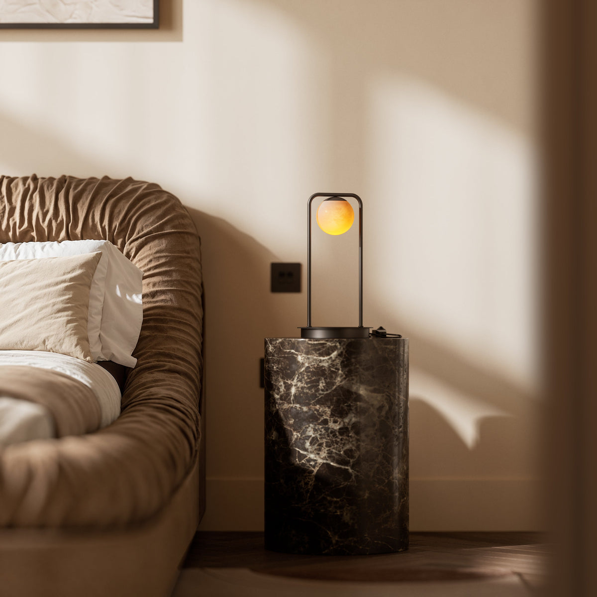 Amelie Alabaster & Deep Bronze Table Lamp