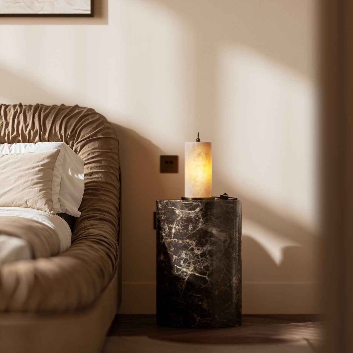 Ciara Alabaster & Burnished Brass Table Lamp
