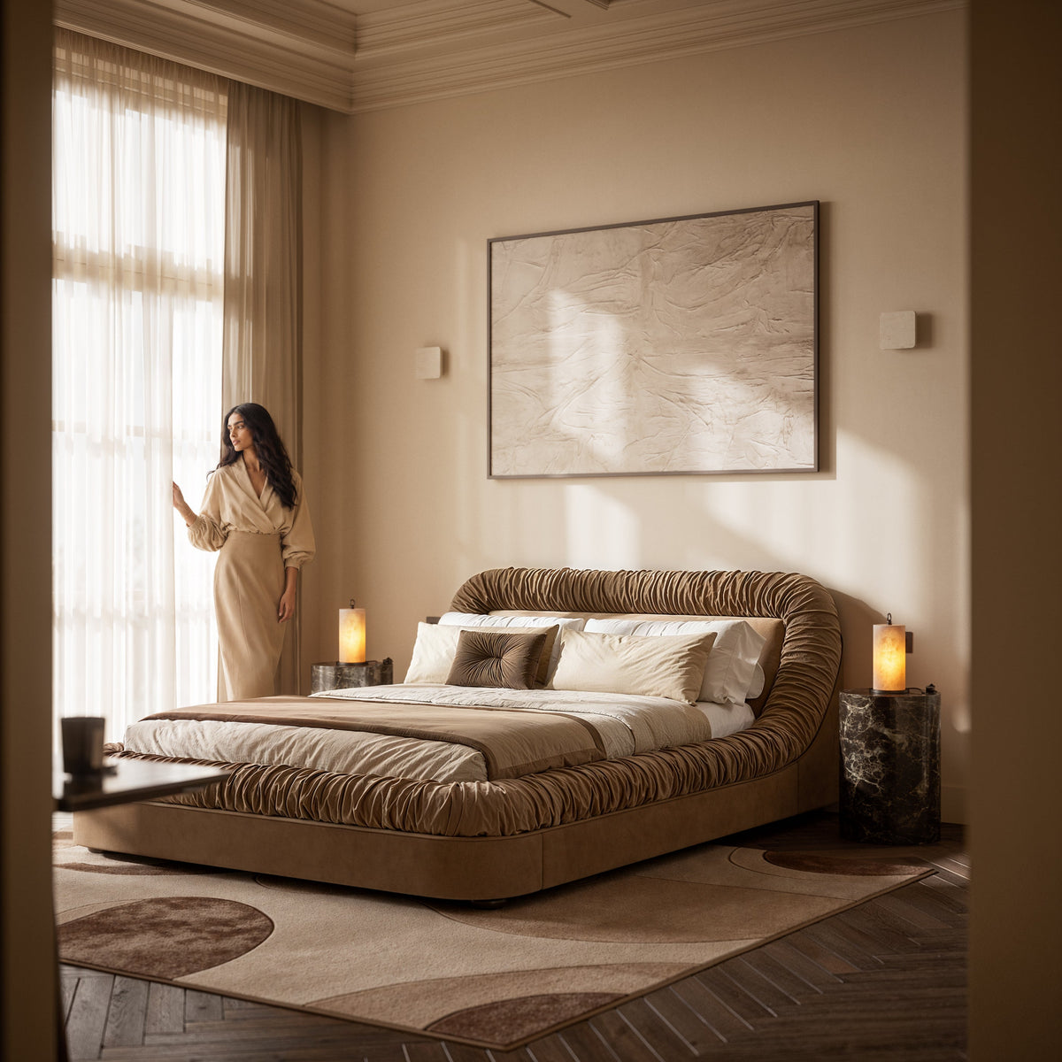 Ciara Alabaster & Deep Bronze Table Lamp