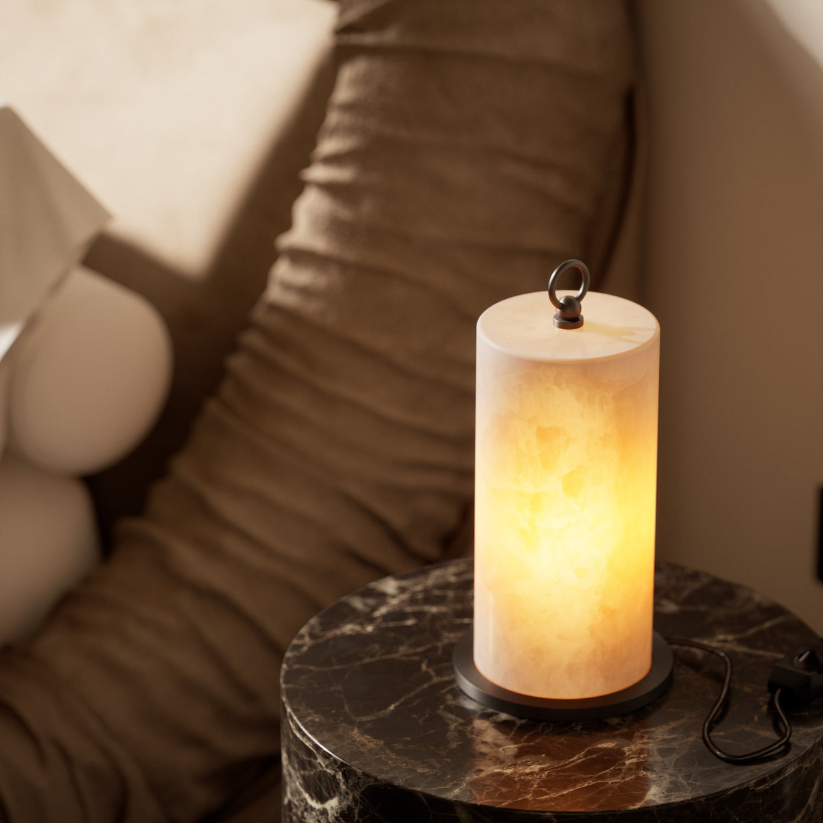Ciara Alabaster & Deep Bronze Table Lamp