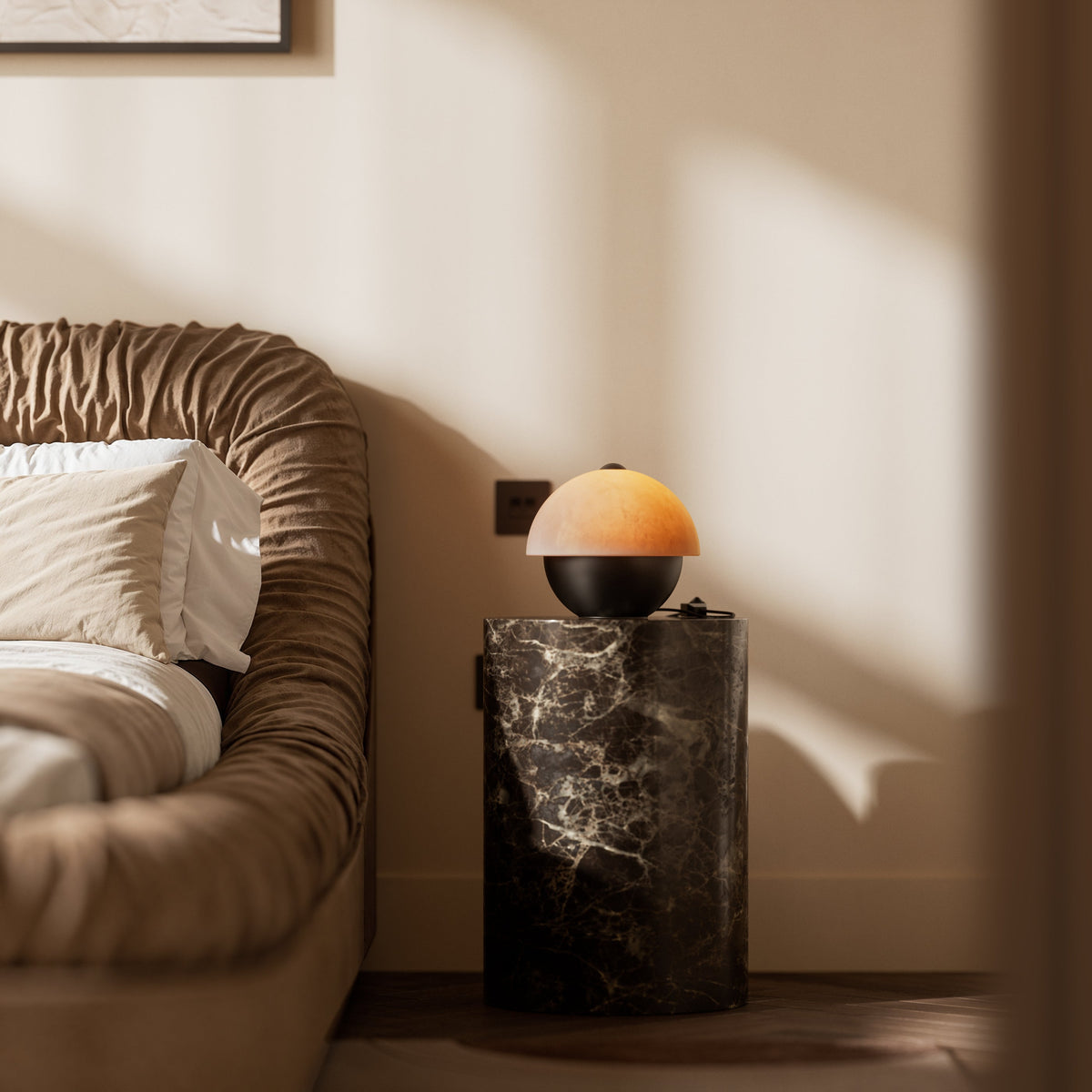 Gia Alabaster & Deep Bronze Table Lamp
