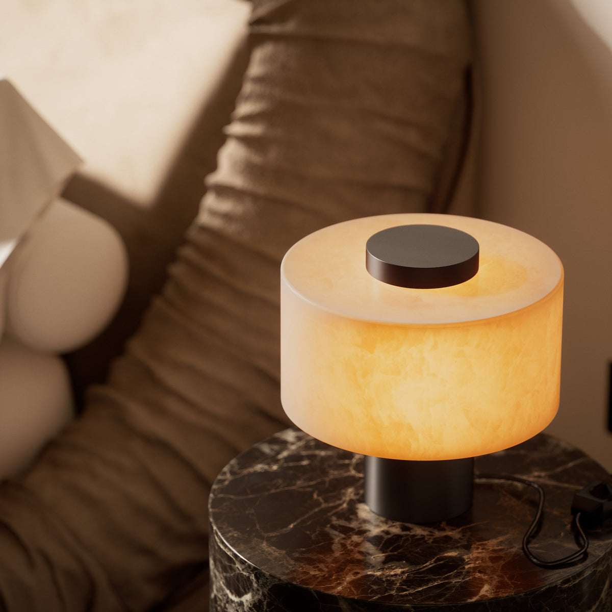 Odette Alabaster & Deep Bronze Table Lamp