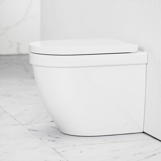 Berkeley Traditional Back to Wall Rimless Toilet with Concealed Cistern and Aged Bronze Flush Plate