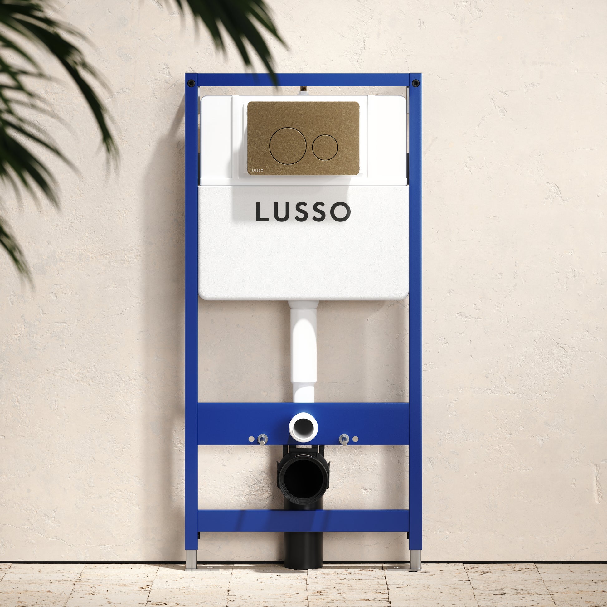 Senza Concealed Dual Flush Cistern & Frame with Round Flush Plate