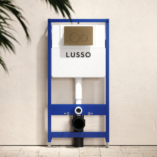 Senza Concealed Dual Flush Cistern & Frame with Round Flush Plate