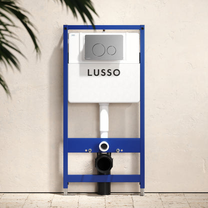 Senza Concealed Dual Flush Cistern & Frame with Round Flush Plate