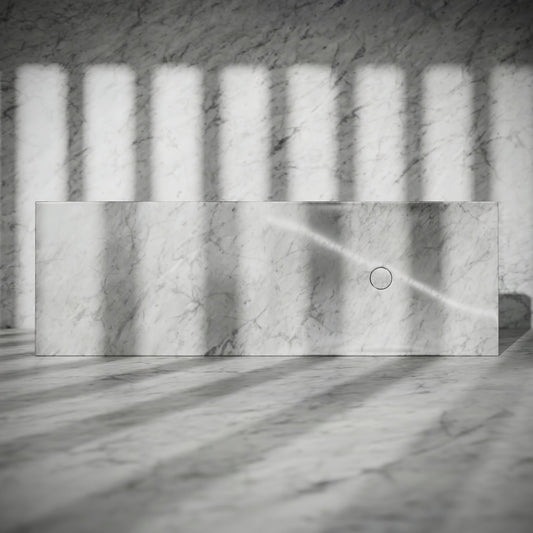 Levitare Carrara Marble Ultra Thin Wall Mounted Basin 1200mm (Offset Waste)