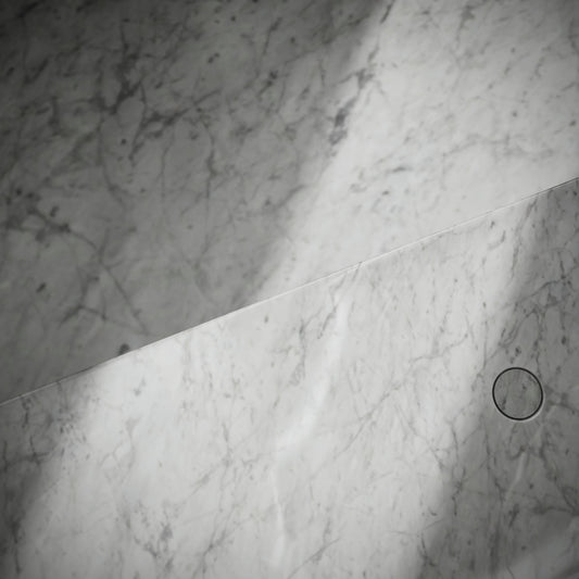 Levitare Carrara Marble Ultra Thin Wall Mounted Basin 1200mm (Offset Waste)