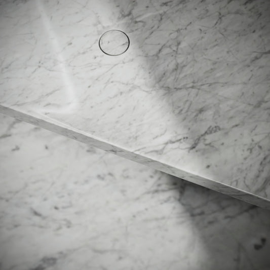 Levitare Carrara Marble Ultra Thin Wall Mounted Basin 1200mm (Offset Waste)
