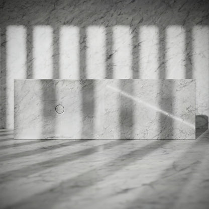 Levitare Carrara Marble Ultra Thin Wall Mounted Basin 1200mm (Offset Waste)