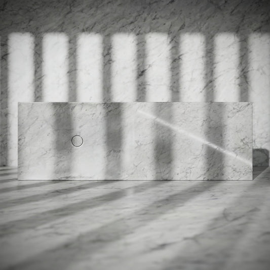 Levitare Carrara Marble Ultra Thin Wall Mounted Basin 1200mm (Offset Waste)