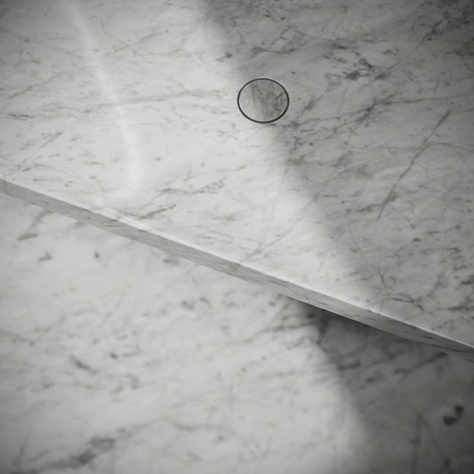 Levitare Carrara Marble Ultra Thin Wall Mounted Basin 1200mm (Offset Waste)