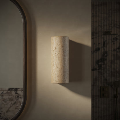 Calabria Travertine Round Wall Sconce Light 290mm