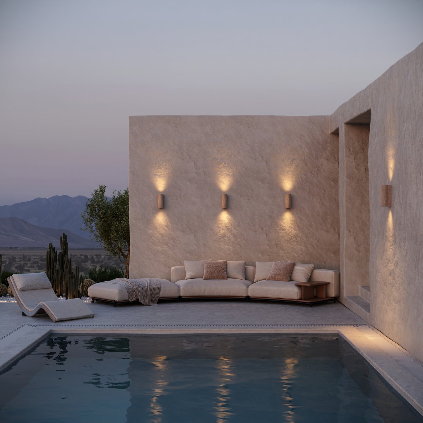 Calabria Travertine Round Wall Sconce Light 290mm