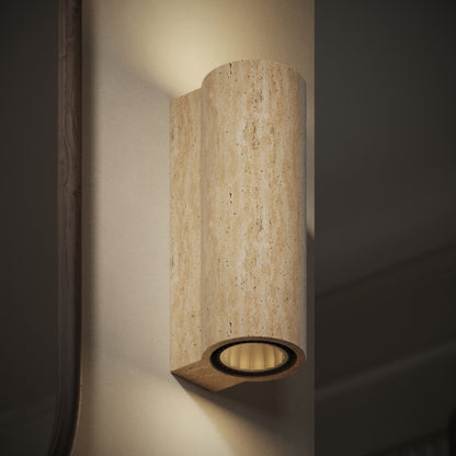 Calabria Travertine Round Wall Sconce Light 290mm