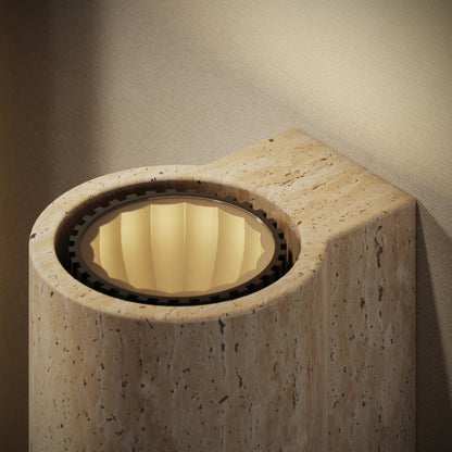 Calabria Travertine Round Wall Sconce Light 290mm
