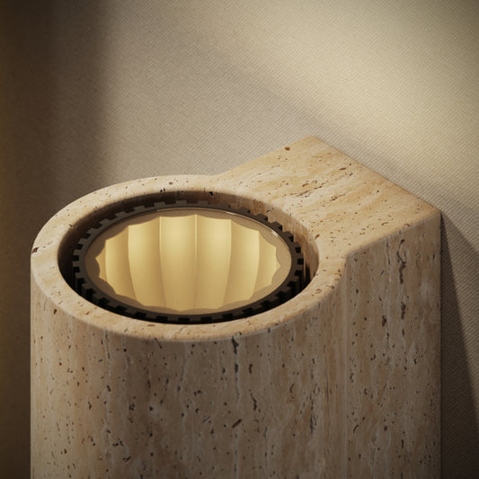 Calabria Travertine Round Wall Sconce Light 290mm