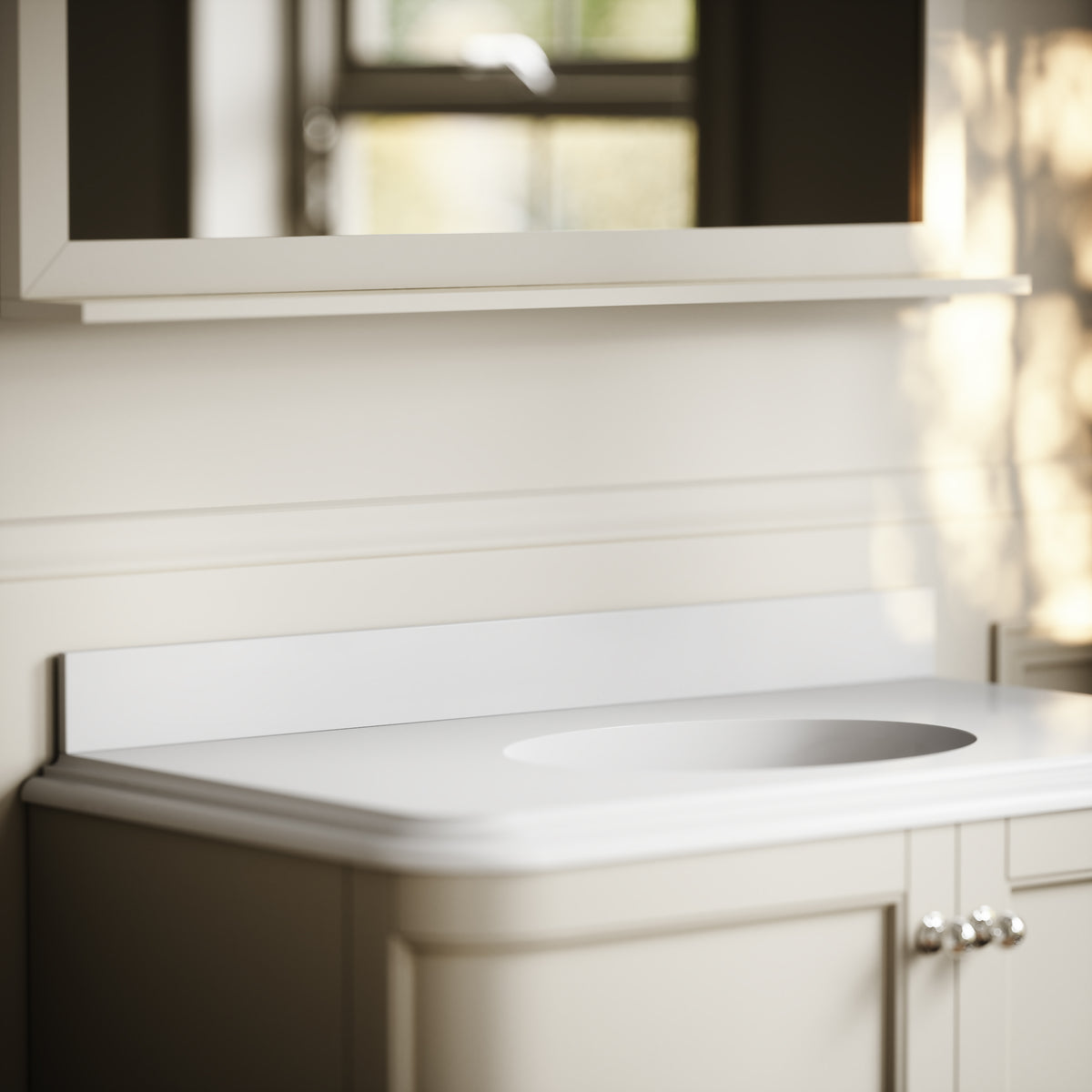Connaught & Charsley Polished White Upstand 1000mm