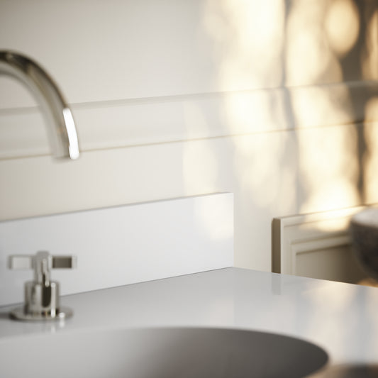 Connaught & Charsley Polished White Upstand 1000mm