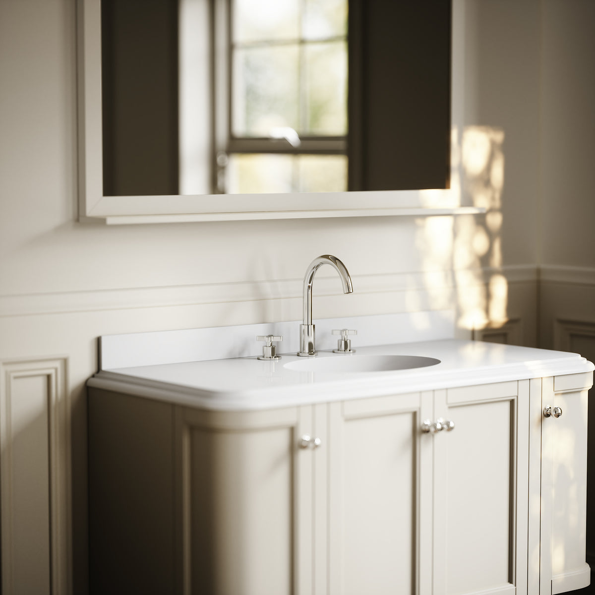 Connaught & Charsley Polished White Upstand 1200mm