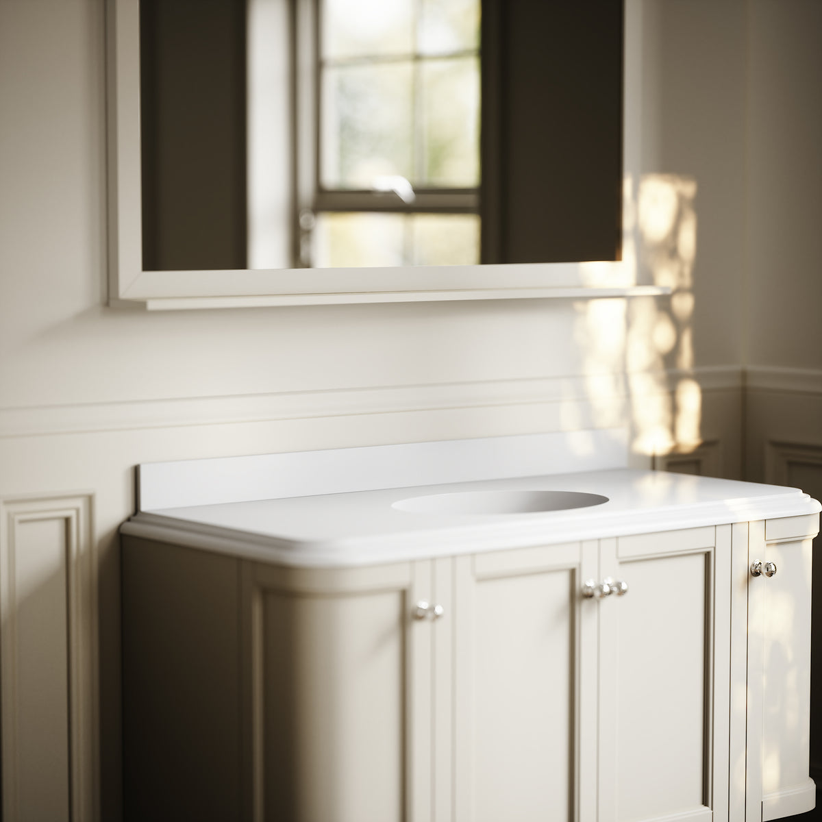 Connaught & Charsley Polished White Upstand 1200mm