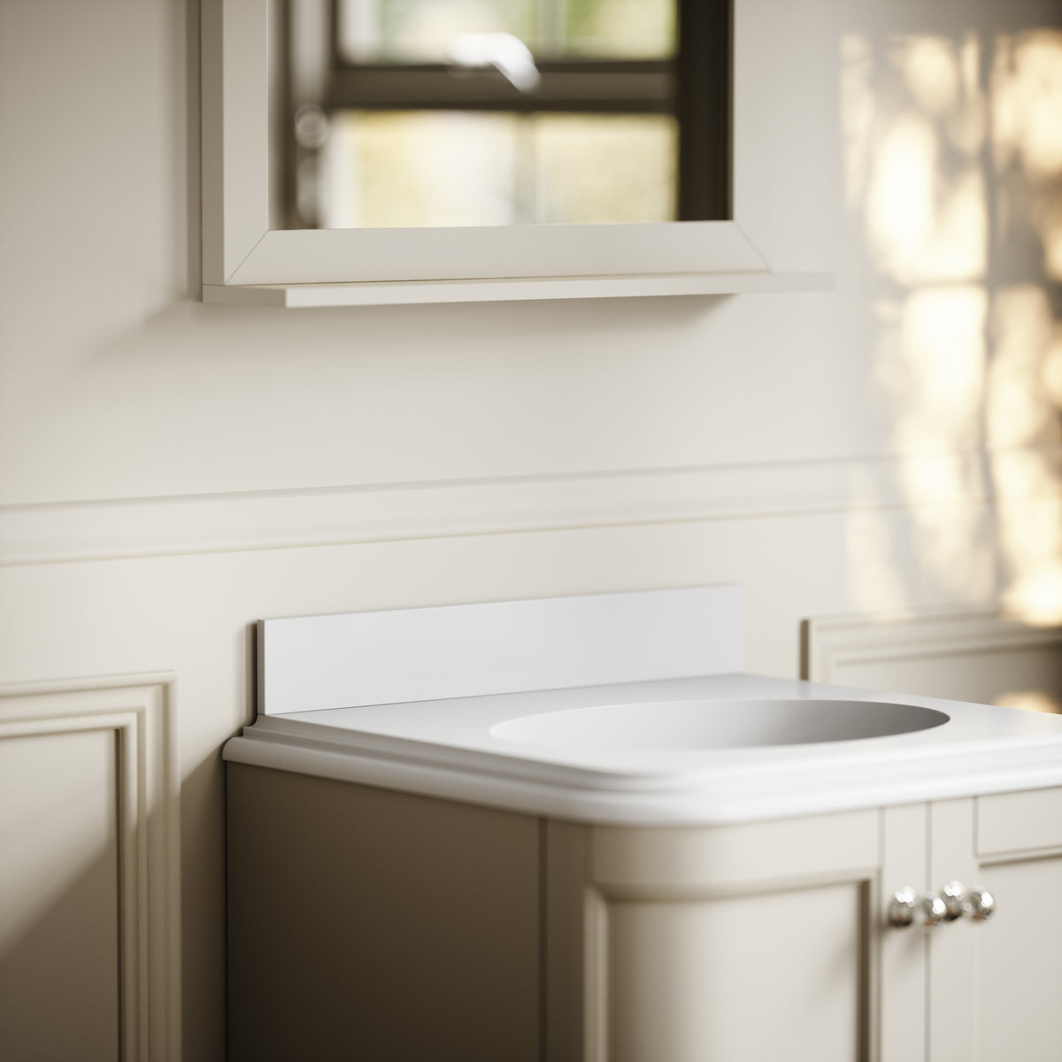 Connaught & Charsley Polished White Upstand 600mm