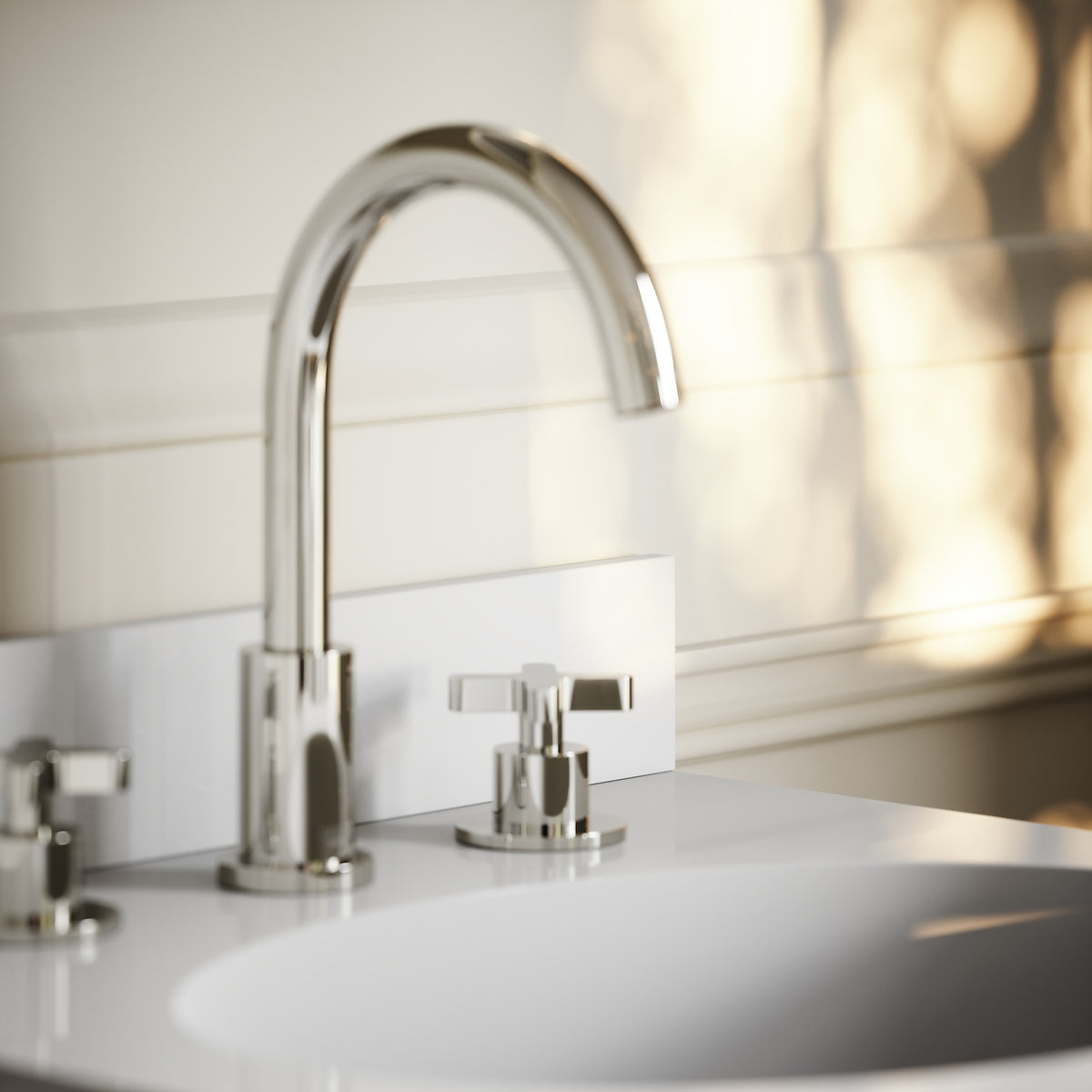 Connaught & Charsley Polished White Upstand 1000mm