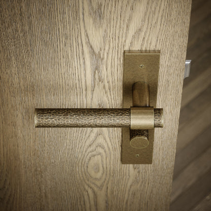 Chester Aged Bronze Hammered Bathroom WC Handle & Plate Thumbturn Set