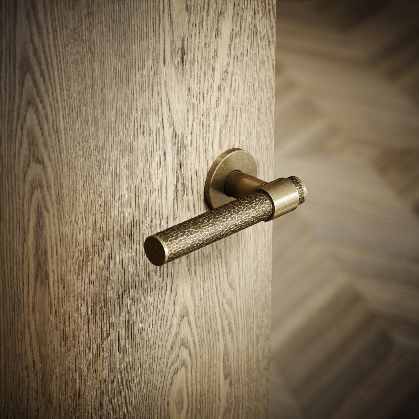 Chester Aged Bronze Hammered Lever Door Handles