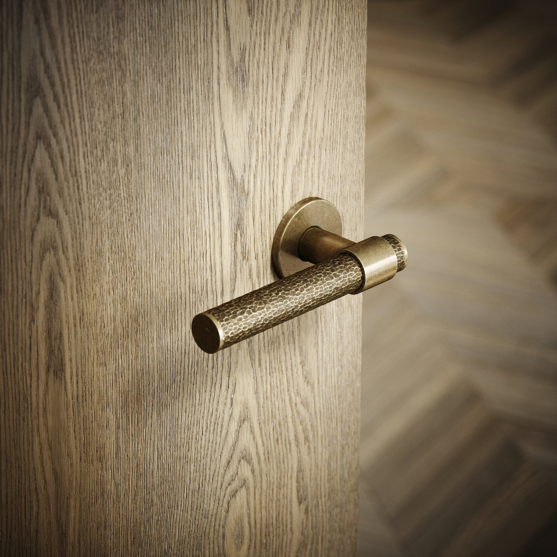 Chester Aged Bronze Hammered Lever Door Handles