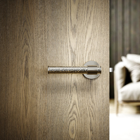 Chester Polished Nickel Hammered Lever Door Handles