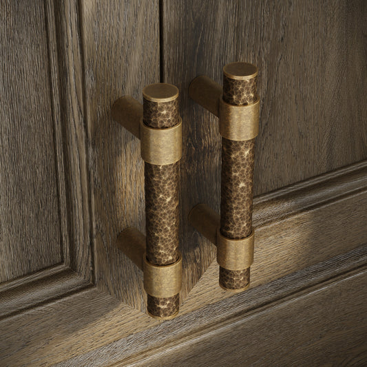 Chester Aged Bronze Hammered Pull Bar Handle 150mm