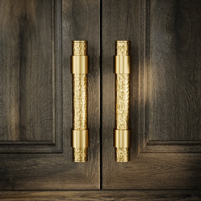 Chester Brushed Gold Hammered Pull Bar Handle 150mm