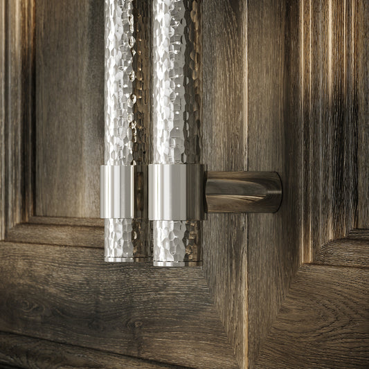 Chester Polished Nickel Hammered Pull Bar Handle 250mm