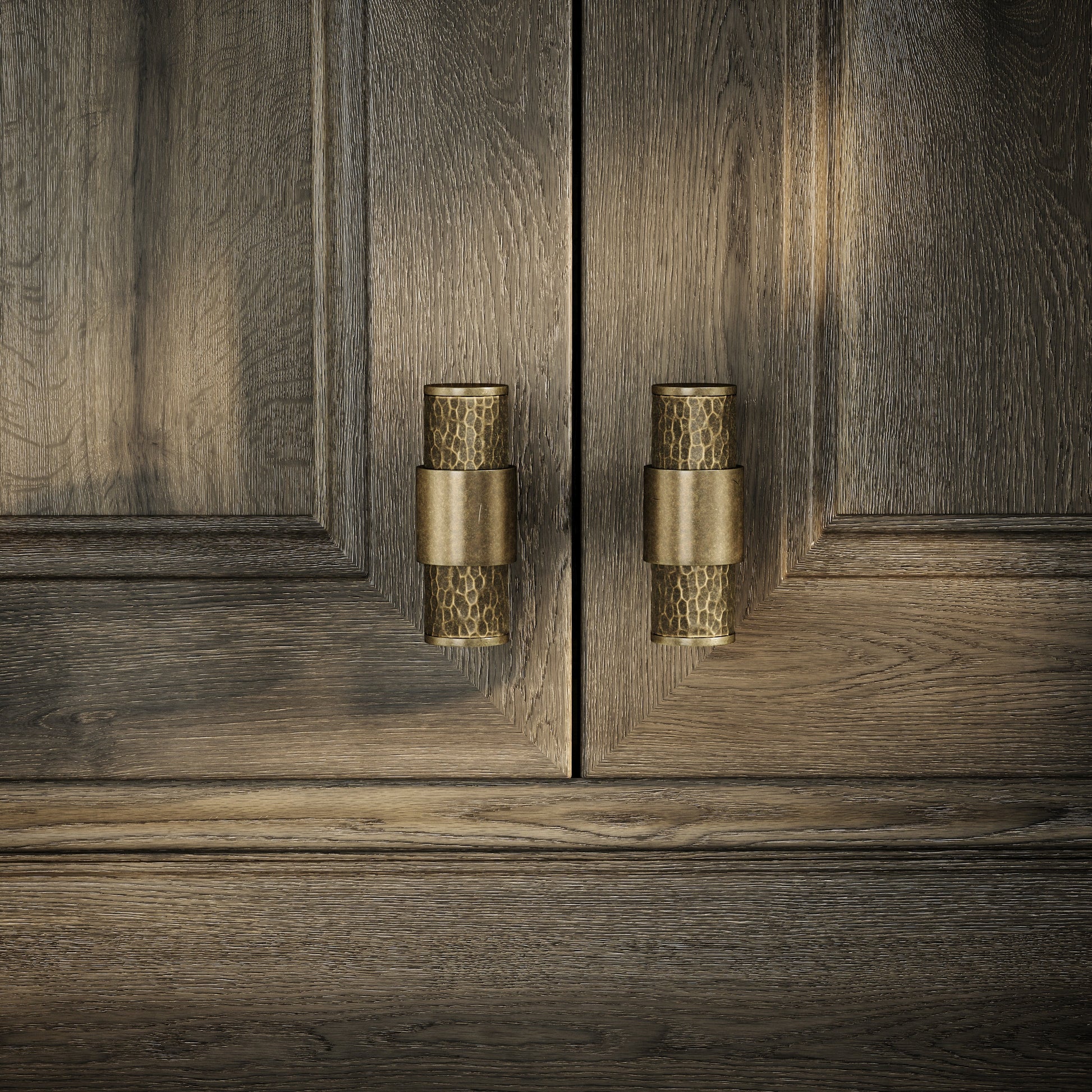 Chester Aged Bronze Hammered T-Bar Cabinet Door Handle