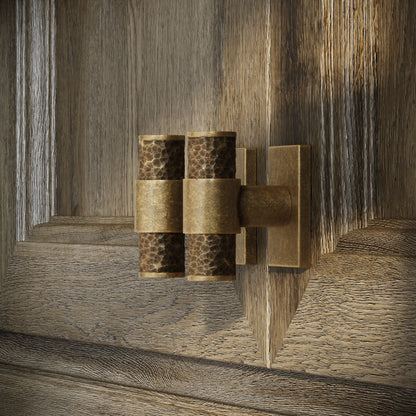 Chester Plate Aged Bronze Hammered T-Bar Cabinet Door Handle