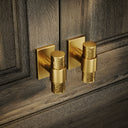 Chester Plate Brushed Gold Hammered T-Bar Cabinet Door Handle